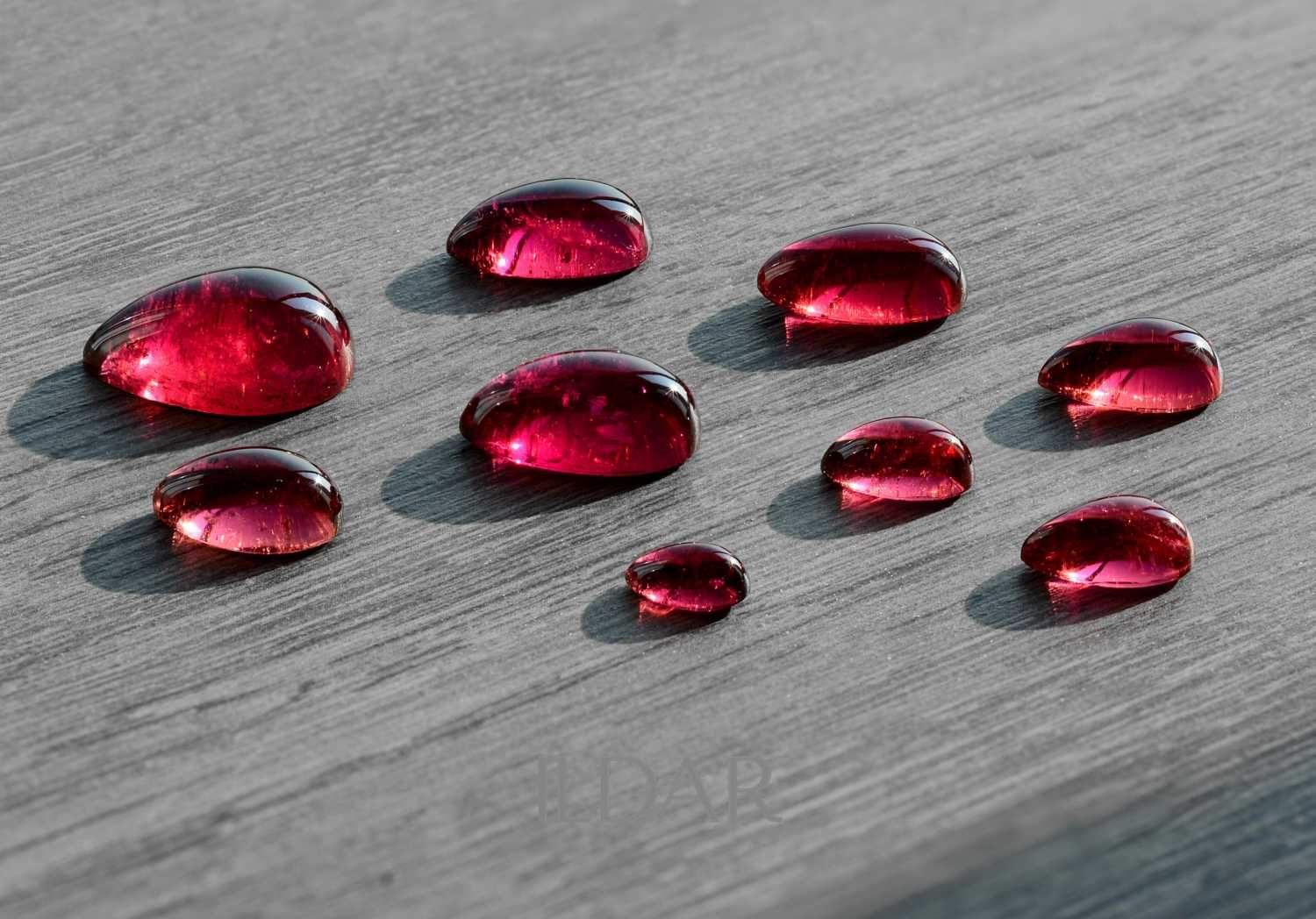 Set of pear shape rubellite cabochons 56.18 ct order