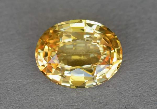 Oval cut unheated yellow sapphire 3.01 ct