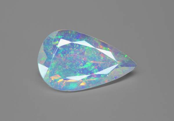 Natural pear cut play-of-color opal 4.62 ct
