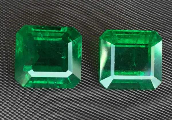 Dark green emeralds 10.1 ct