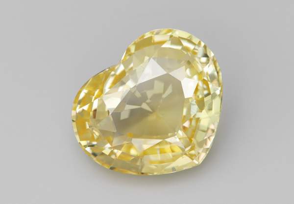 Unheated heart cut natural yellow sapphire 3.09 ct