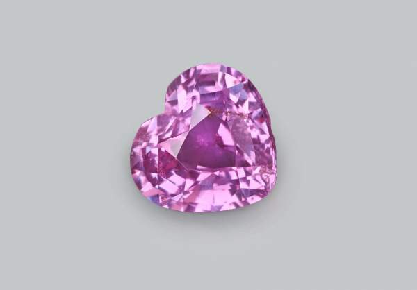 Heart cut unheated pink sapphire 1.67 ct