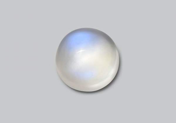 White round shaped moonstone cabochon 5.41 ct