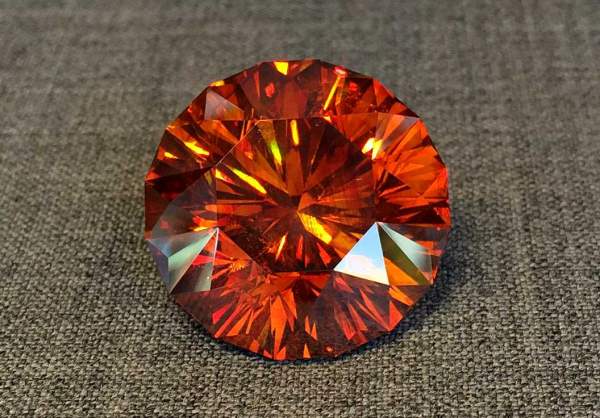 Unique red-orange sphalerite 82.19 ct