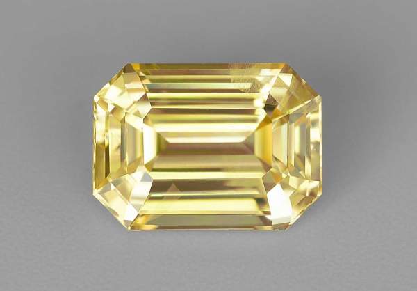 Emerald cut unheated yellow sapphire 2.25 ct