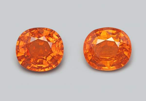 Pair of natural orange spessartines 8.75 ct