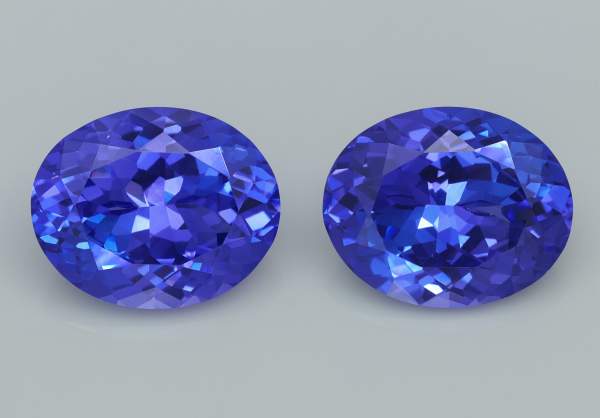 Oval cut tanzanite matched pair 12.79 ct