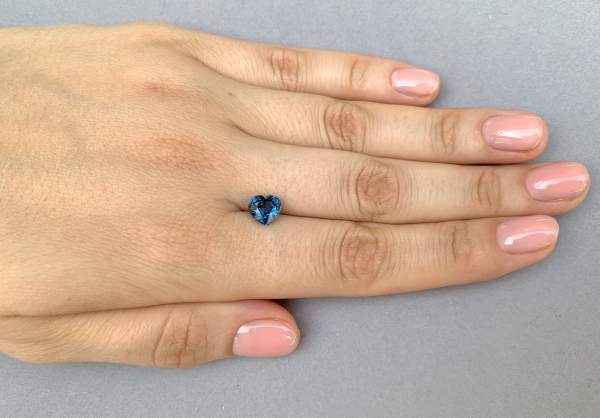 Heart-cut natural blue spinel 2.18 ct