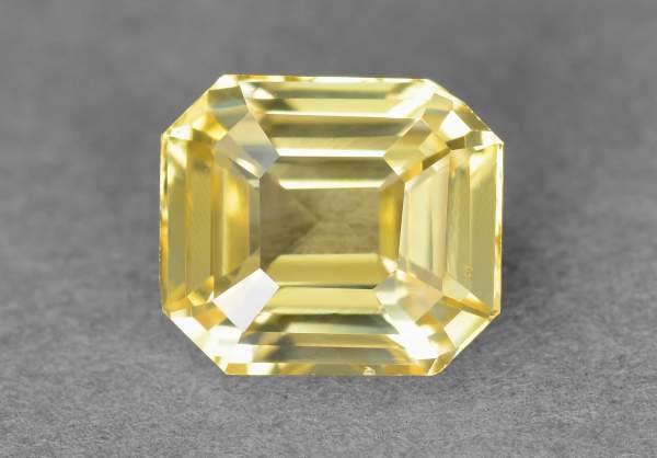 Unheated emerald cut yellow sapphire 3.55 ct