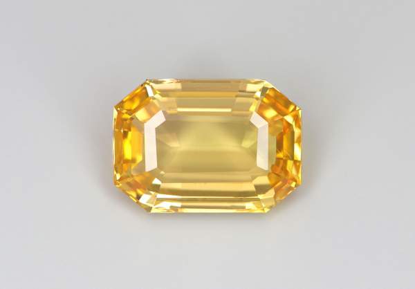 Octagon cut natural yellow sapphire 1.54 ct