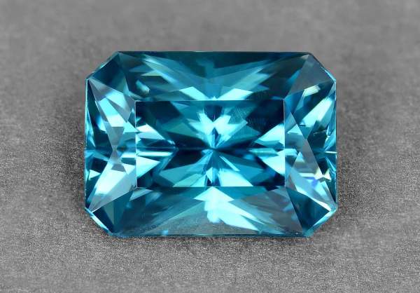 Bright radiant cut blue zircon 8.64 ct