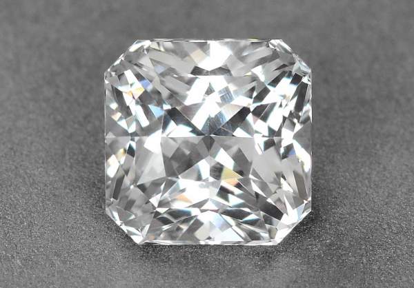 Square radiant cut unheated colorless sapphire 2.58 ct
