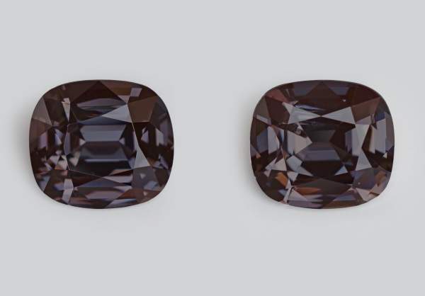 A pair of black spinels from Burma 3.04 ct